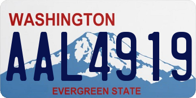 WA license plate AAL4919