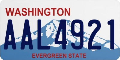 WA license plate AAL4921
