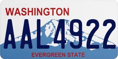 WA license plate AAL4922