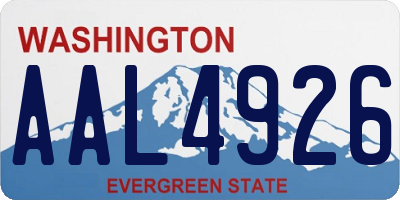 WA license plate AAL4926
