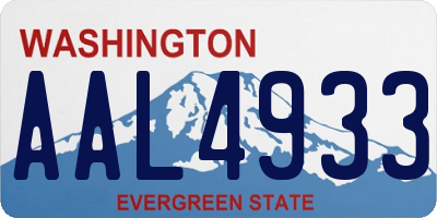 WA license plate AAL4933