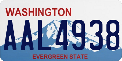 WA license plate AAL4938