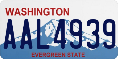 WA license plate AAL4939