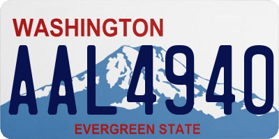 WA license plate AAL4940