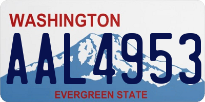 WA license plate AAL4953