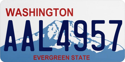 WA license plate AAL4957