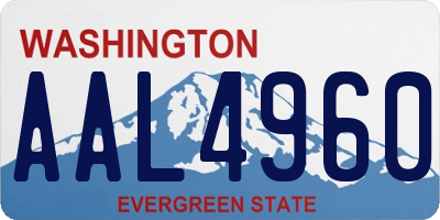 WA license plate AAL4960