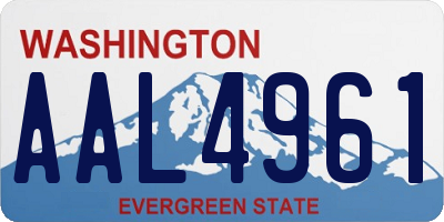 WA license plate AAL4961