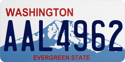 WA license plate AAL4962