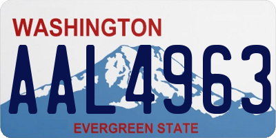 WA license plate AAL4963