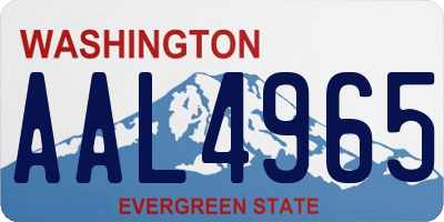 WA license plate AAL4965