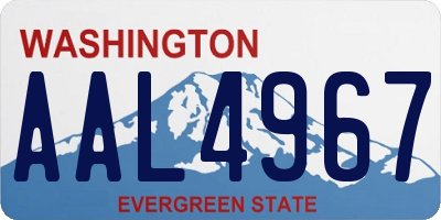 WA license plate AAL4967