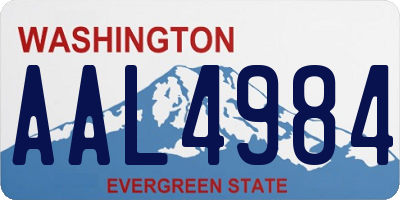 WA license plate AAL4984