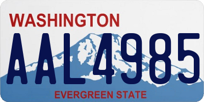 WA license plate AAL4985