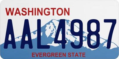 WA license plate AAL4987