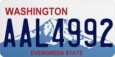 WA license plate AAL4992