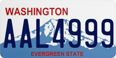 WA license plate AAL4999