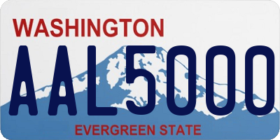 WA license plate AAL5000