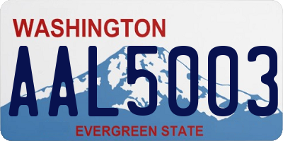 WA license plate AAL5003
