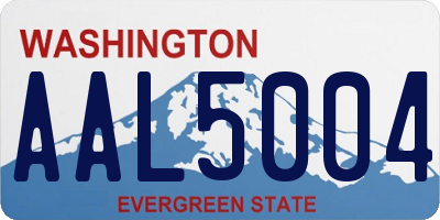 WA license plate AAL5004