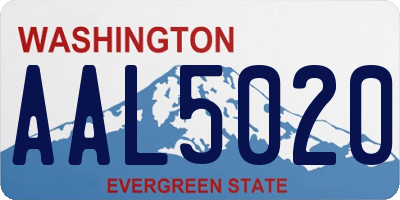WA license plate AAL5020