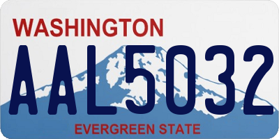 WA license plate AAL5032