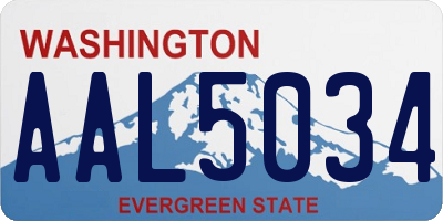 WA license plate AAL5034