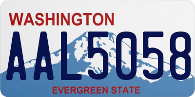 WA license plate AAL5058