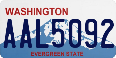 WA license plate AAL5092