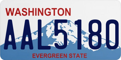 WA license plate AAL5180