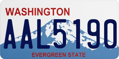 WA license plate AAL5190