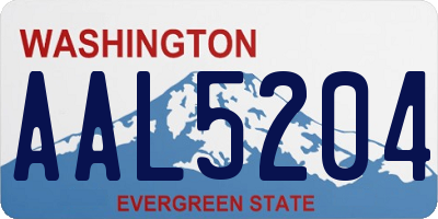 WA license plate AAL5204