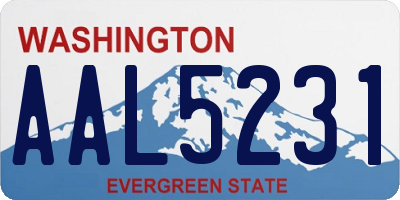 WA license plate AAL5231