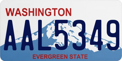 WA license plate AAL5349