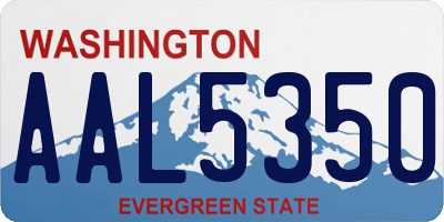 WA license plate AAL5350