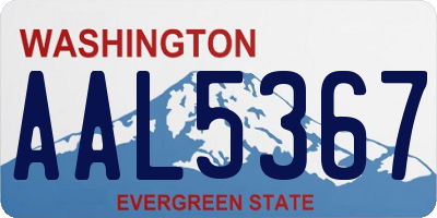 WA license plate AAL5367