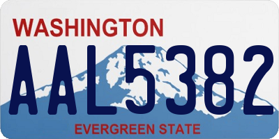 WA license plate AAL5382