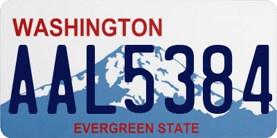 WA license plate AAL5384