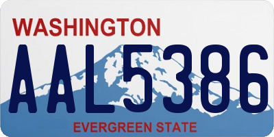 WA license plate AAL5386