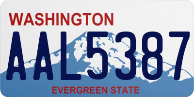 WA license plate AAL5387