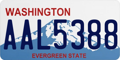 WA license plate AAL5388