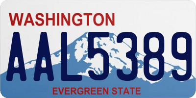WA license plate AAL5389