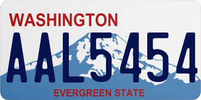 WA license plate AAL5454