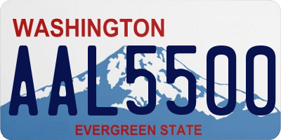 WA license plate AAL5500