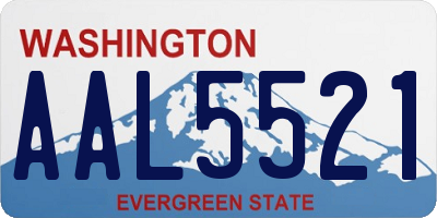 WA license plate AAL5521