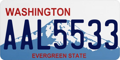 WA license plate AAL5533
