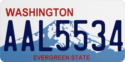 WA license plate AAL5534