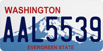 WA license plate AAL5539