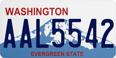 WA license plate AAL5542