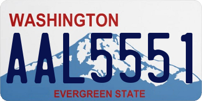 WA license plate AAL5551